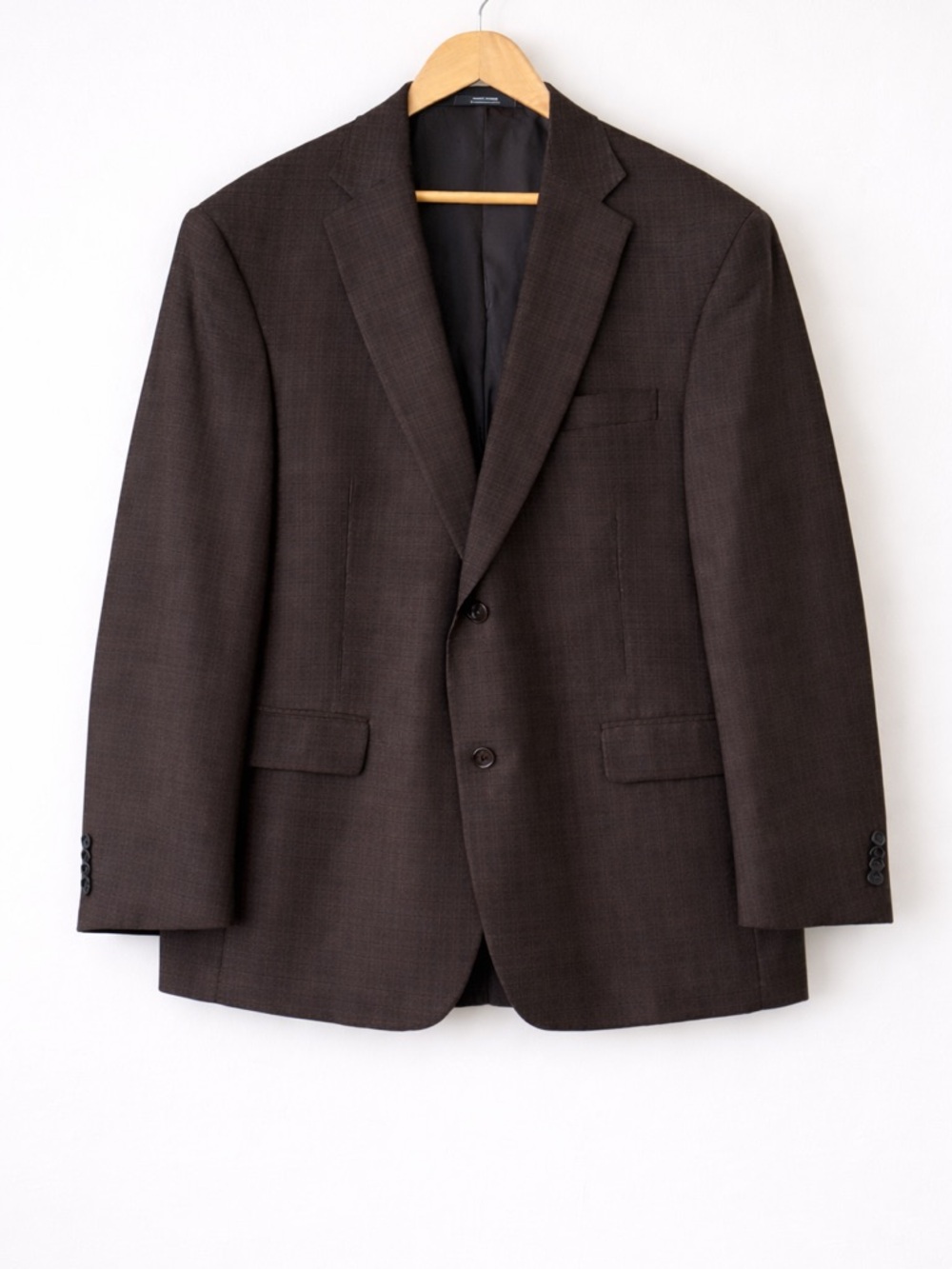 Hickey Freeman Dark Brown Two-Button Wool Sport Coat 44R